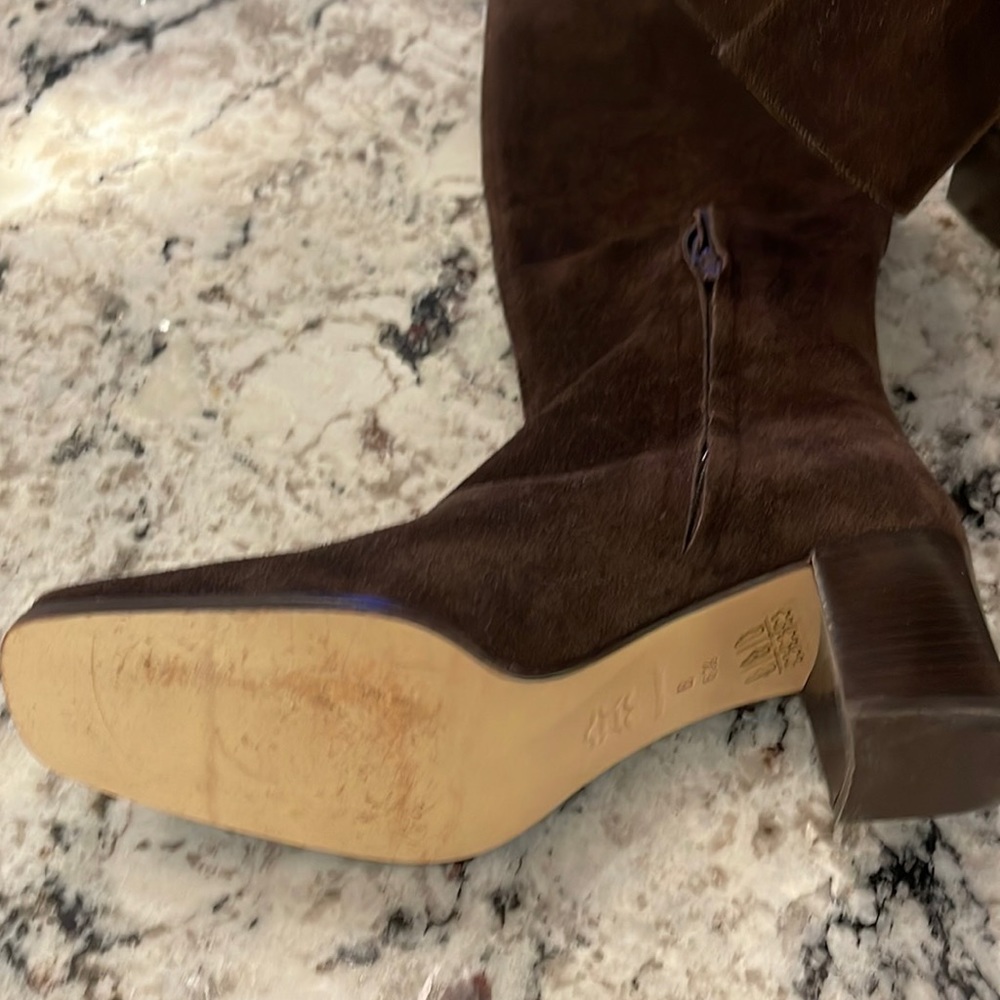 Brown suede boots